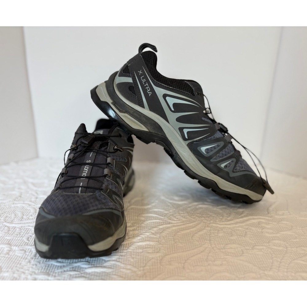 Salomon X Ultra Womens 9 Trail Running Shoes Gray Black Hiking Low Top 406644